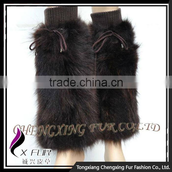 CX-A-15 China Wholesale Hot Sale Rabbit Fur Knitting Women Leg Warmer