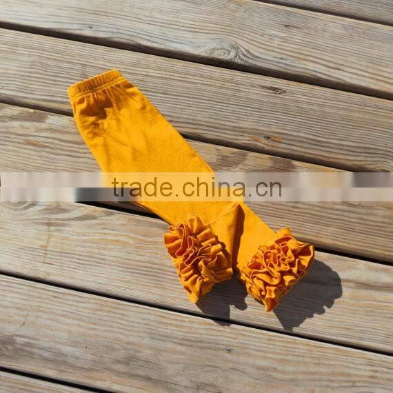 2017 fashion custom latest design yellow baby wear boutiques cotton western style Childrens clothes new cotton baby ruffle pants