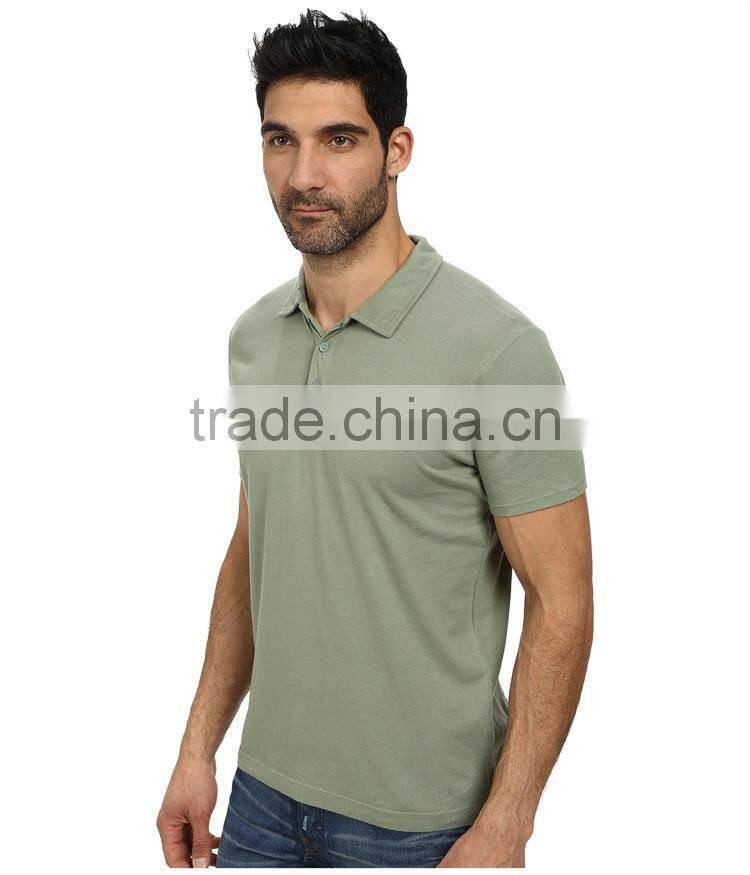 Custom high quality mens high quality stiff collar grey cotton polo shirts