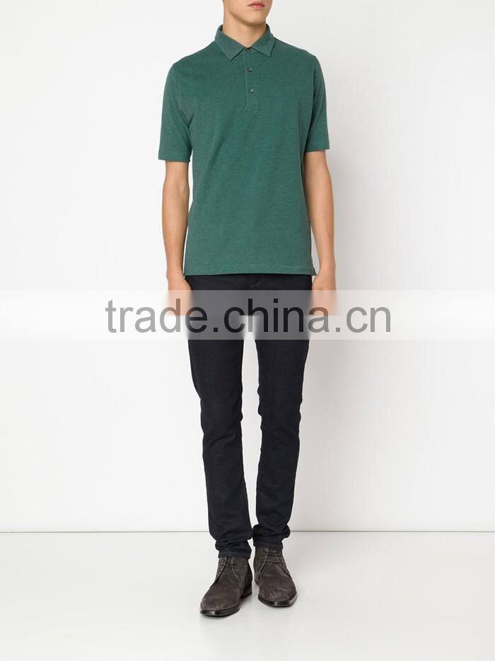Emerald green cotton classic high quality polo shirt for men