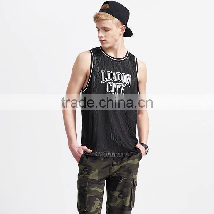 Trendy printed wholesale polyester tank tops
