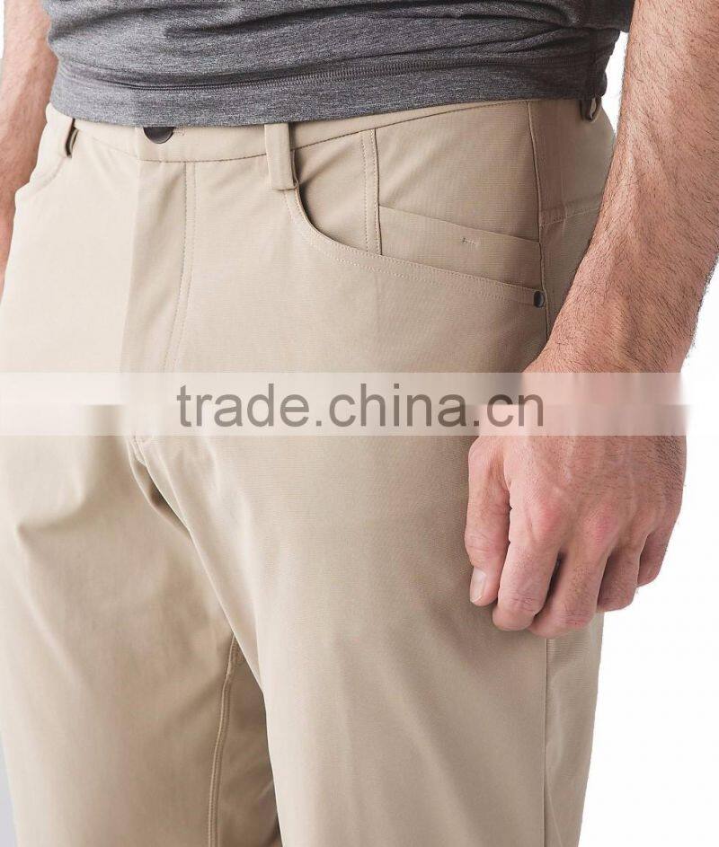 Delicate straight cut pants 100% cotton plain men casual pant