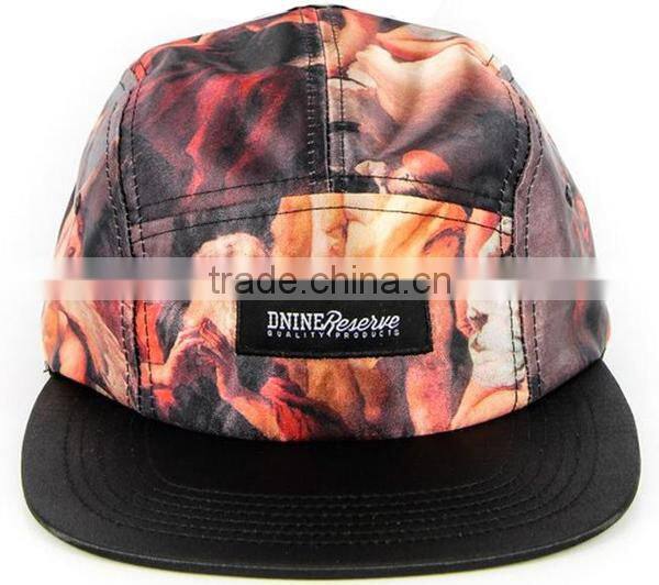 Boat flora custom flat brim 5 panel hat flat brim