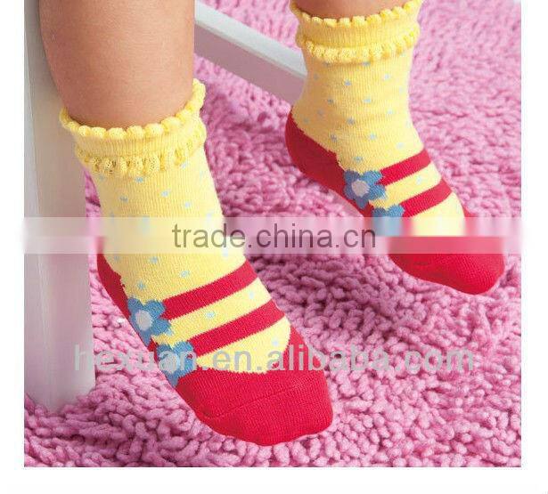 cotton butterfly non slip infant socks,princess socks,baby stocking