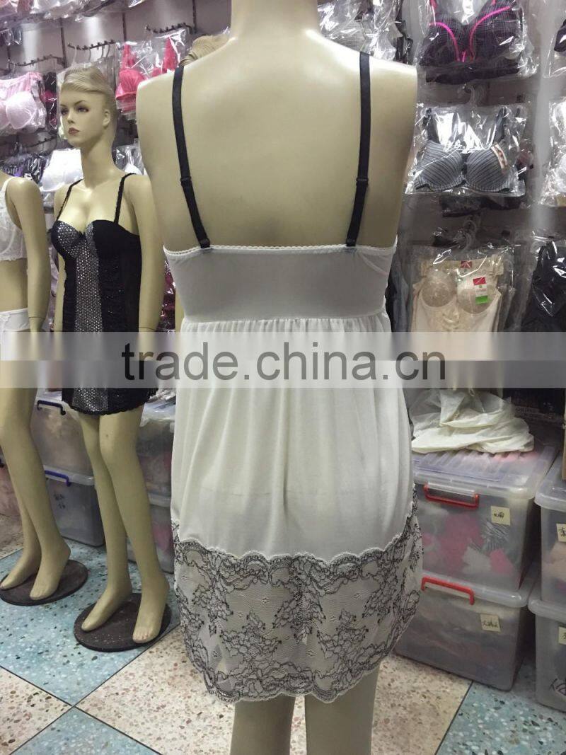 2016 Newest designs sexy baby doll with fantasitic decorative flower and lace