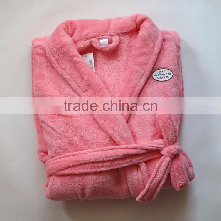 Grey Fashion Customs Plus Size Coral Fleece Bath Robes