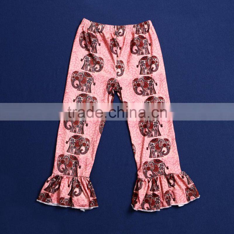 XF-094 2016 wholesale child icing ruffle pants fashion elephant pattern baby pants