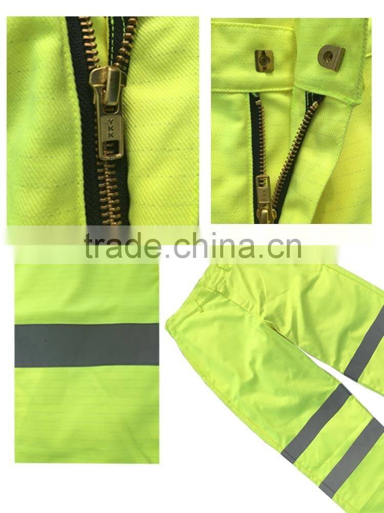 FR work trousers hivis green flame retardant men fire pants