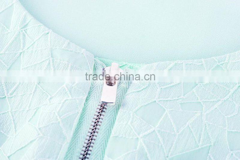 Ladies zipper-up sleeveless slim fitness normal dress wholesale