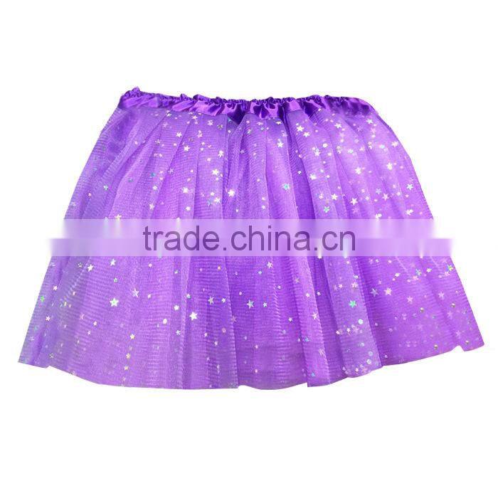 Wholesale summer tulle dress chiffon skirt polyester tutu glitter tulle baby skirt