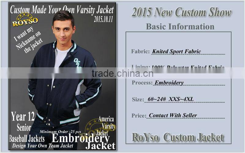 Customize Custom Made Youth Size Cheap American College Letterman Varsity Baseball High School Uniforms Men Winter Bomber Jacket