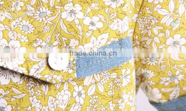 2016 Boy Fashion Short Sleeve Casual floral Cotton Shirts