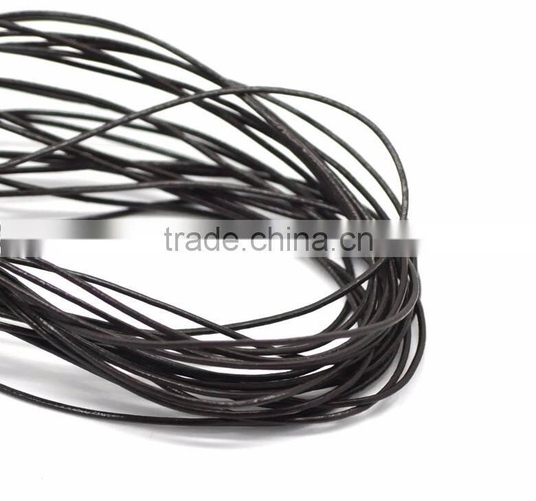 Wholesale Coffee Color Round Real Leather Jewelry Cord 1mm