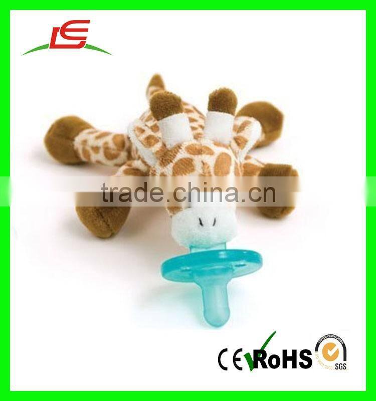 OEM&ODM custom plush soft giraffe toys pacifier holder stuffed animal