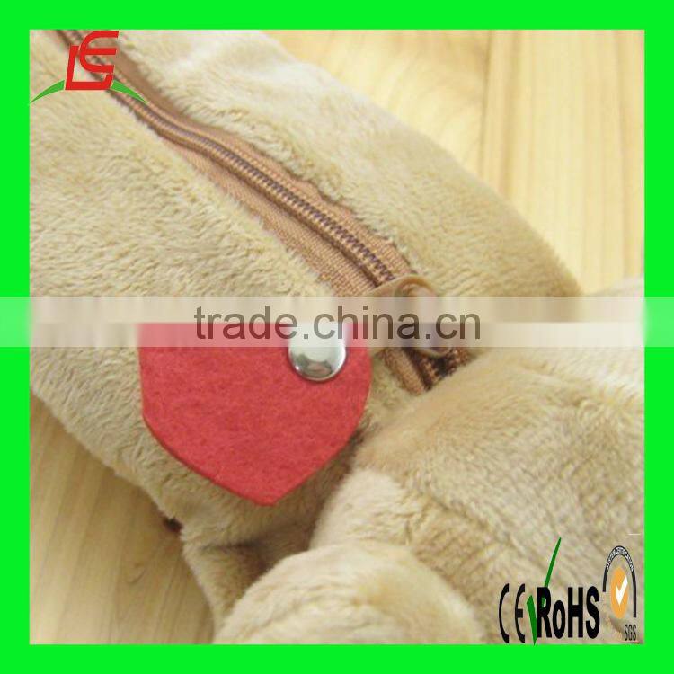 LE C1688 mini bear plush pencil case , pen box toy