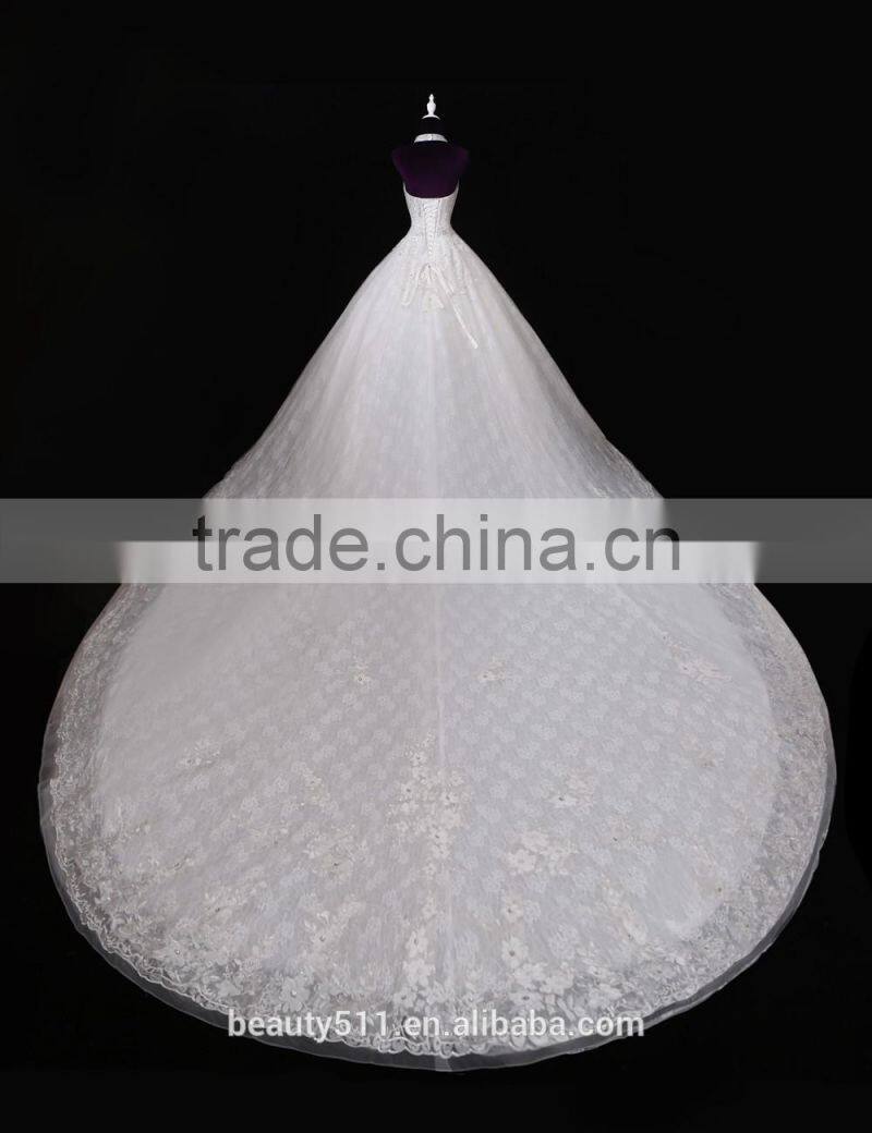 Sleepless Halter elegance mermaid sexy lace prom gowns elegance wedding dress bridal for bride V-neck bridal dress 2017 BS38