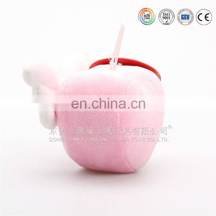 Chinese ICTI factory Peach heart with wings keychain toy stuffed heart toy can pass ASTM/CPSIA/EN71