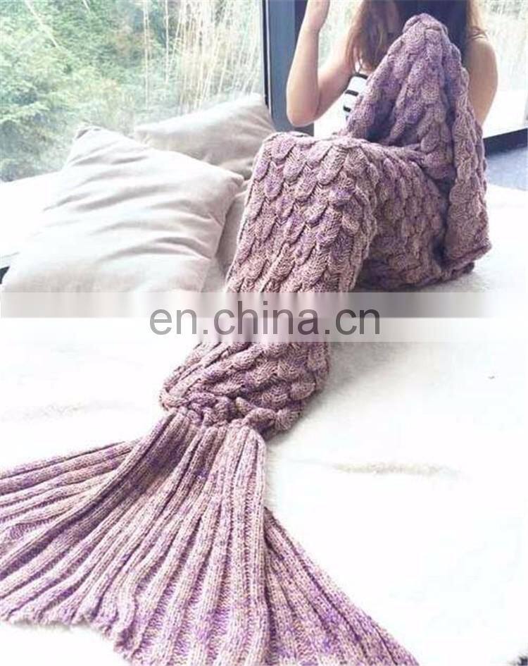 Handy micro plush mermaid purple blanket for girlfriend and kids