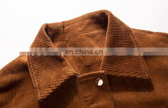 Hot Sale Fashion Women Corduroy Windbreaker Jacket Coat