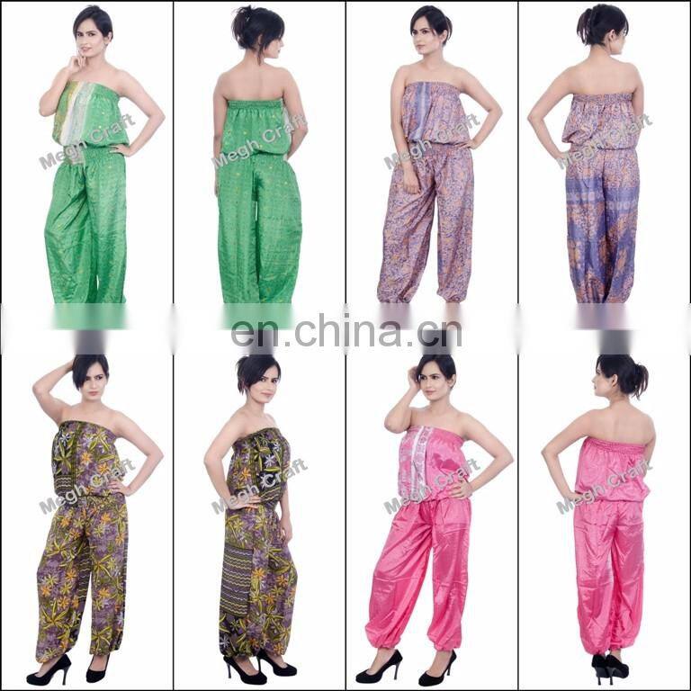 Silk Romper Jumpsuit - Fashion Wear floral jumpsuit - designer jumpsuits for ladies - Indo Western Indian Jumpsuits