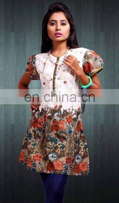 Wholesale printed design custom women ethnic tops long sexy kaftan