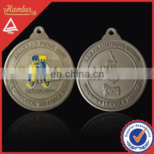 Award sports running medal with ribbon