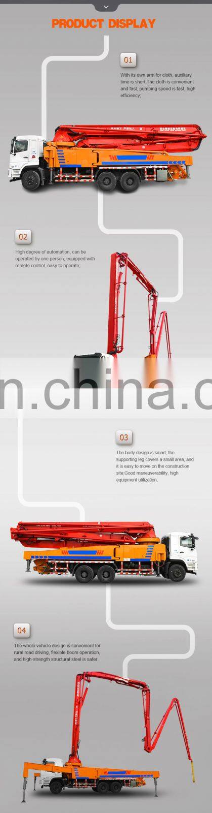 Remote control 48m 52m concrete pump truck sizes for high building construction