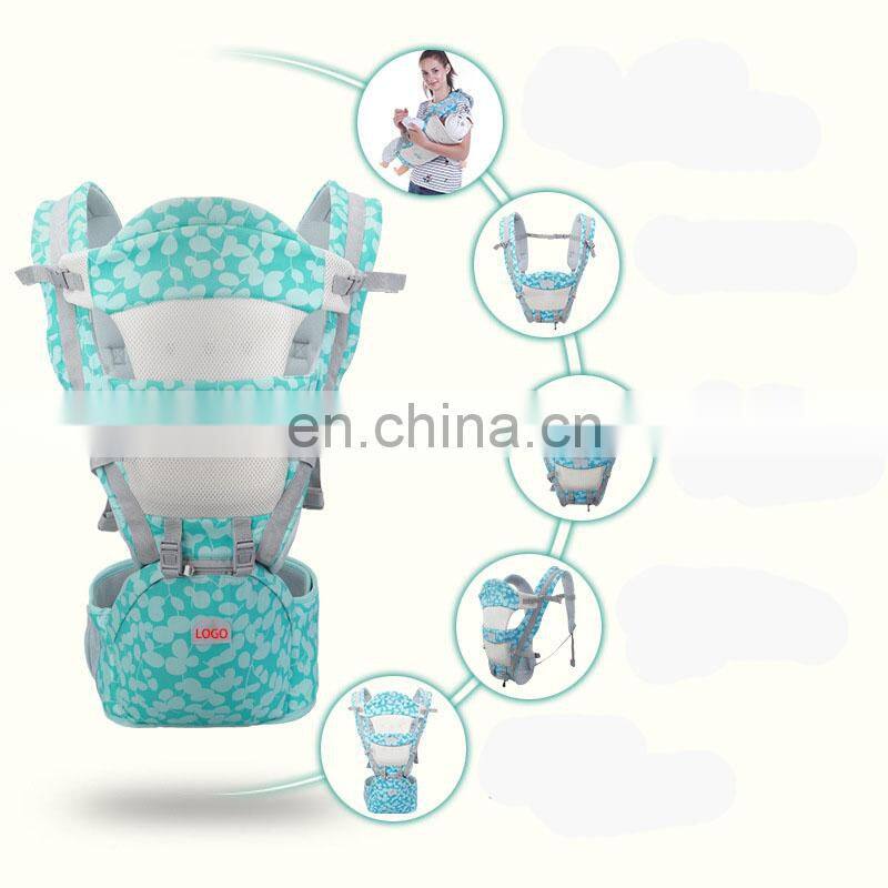 3 in 1 nontoxic soft  cotton baby carrier backpack with hip seat baby infant sling