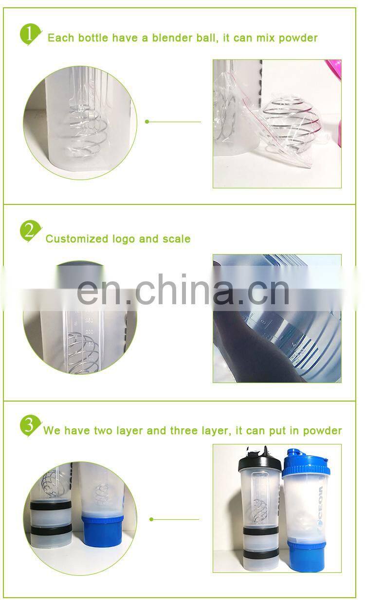 Wholesale price customized logo coffee/ protein plastic shaker bottle