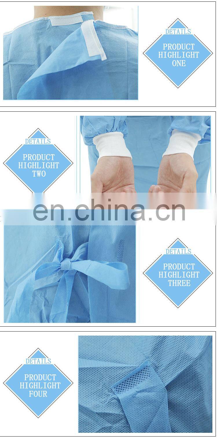 EN13795 disposable surgical gown SMS sterile workwear uniform