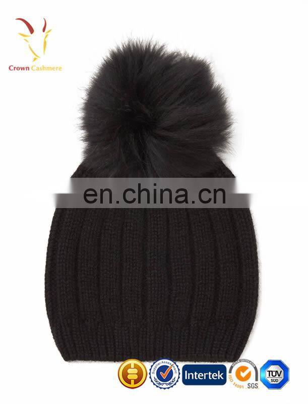 Crochet Kids Hats Wholesale Baby Beanie Hat with Fur Boll