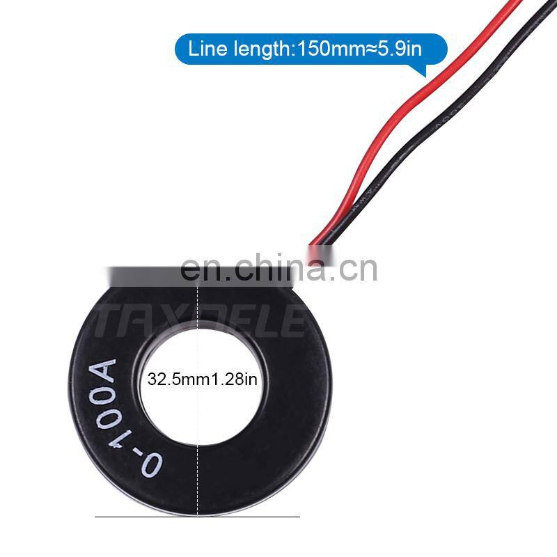 22mm Ampermeter AC220V 100A Digital Display Monitor Current Indicator Signal Light Ammeter Tester Measuring Ampere Meter