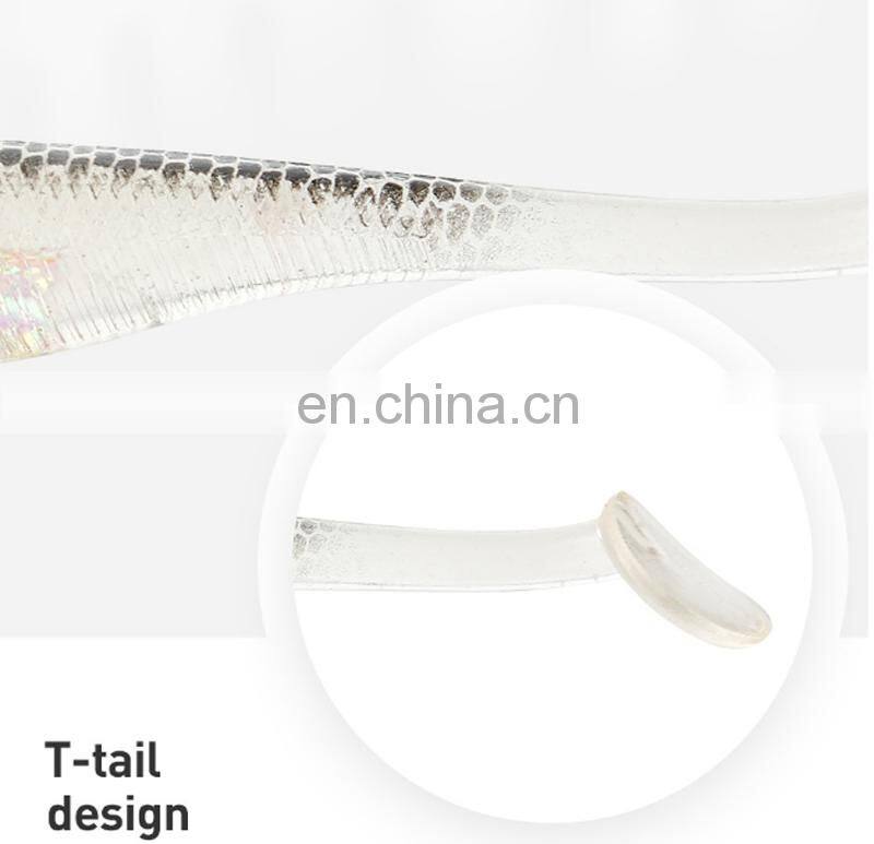 Amazon 5.4/9.7g T-Tail Soft Worm Pinfish Soft Lure Bait Paddle Fish Bait