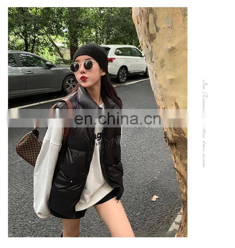 New Arrival Women Down Filled Solid Sleeveless Jacket Custom Winter Down Puffer Vest Short Casual Women's Jackets
