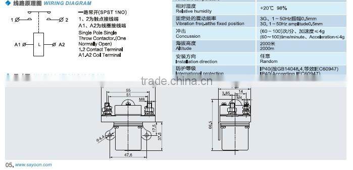 SAYOON DC CONTACTOR SZJ100A-D/ MZJ100A-D/ SZJ100A-D
