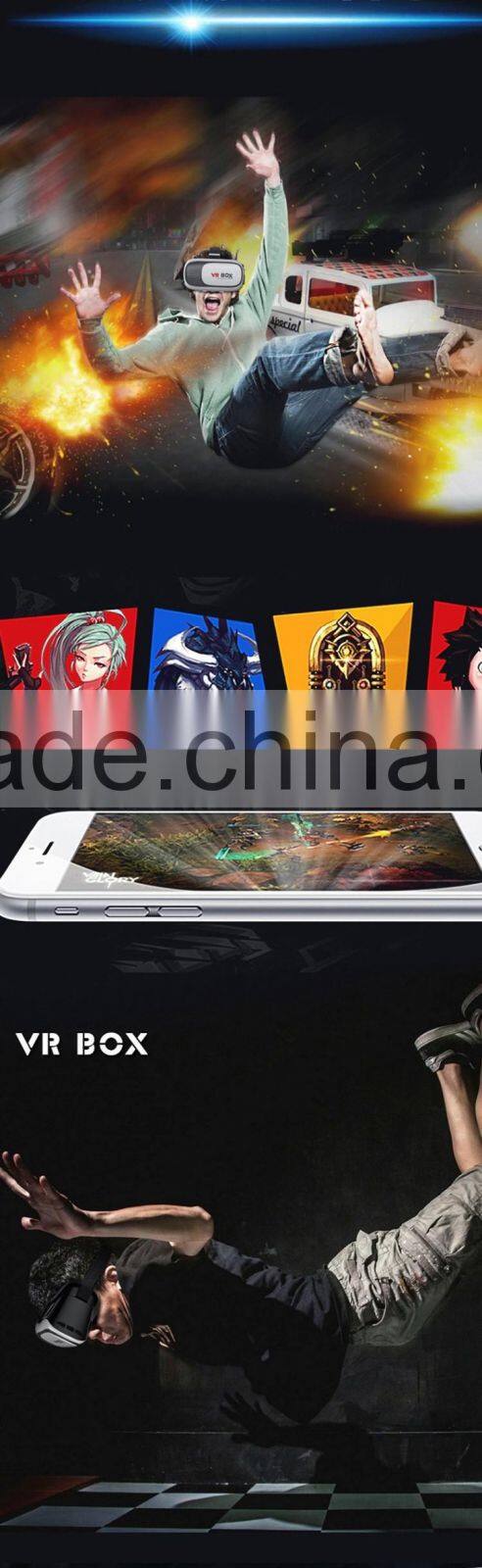New Technology VR Box 2.0 Generation Distance HD Optical Resin Lens VR Box 3D Glasses for Smart Mobile Phone