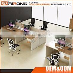 Cheap modern simple design aluminium leg wooden melamine 2 person office workstation with partition