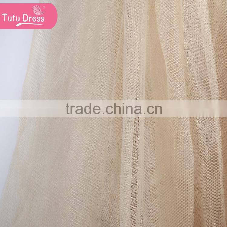 The ivory color girls boutique dress with fluffy feather