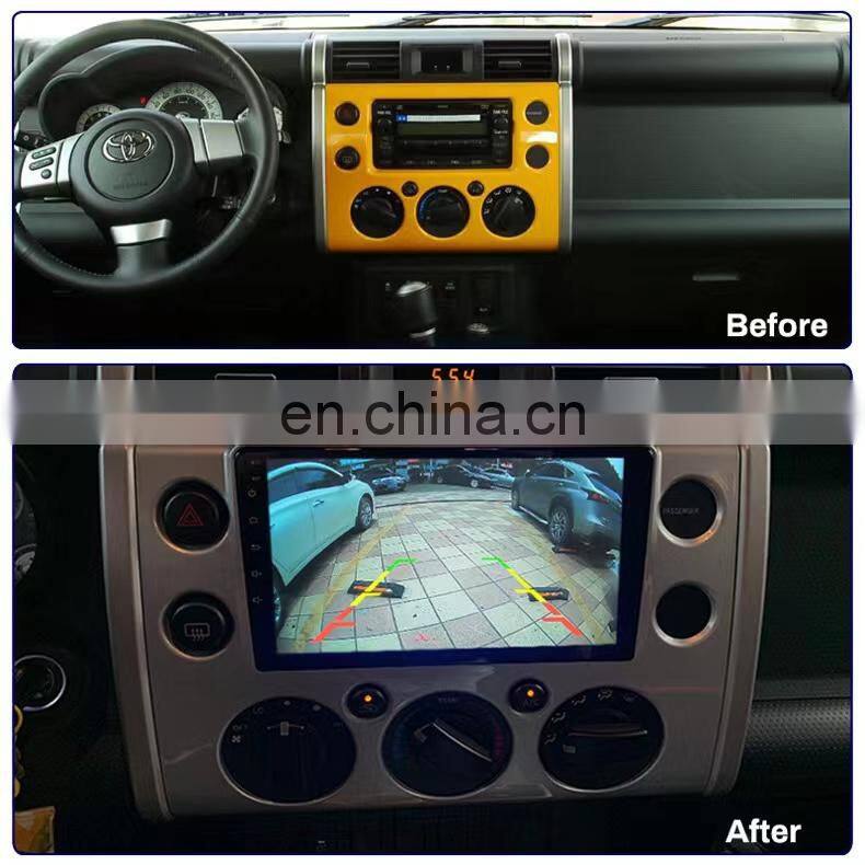 Car Android GPS Frame For 2007 FJ Cruiser Radio DVD Modified Decorative Panel Frame With Power Cable