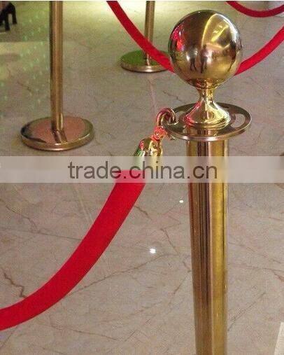 Hangging Rope with silver hook For Barriers at hotel