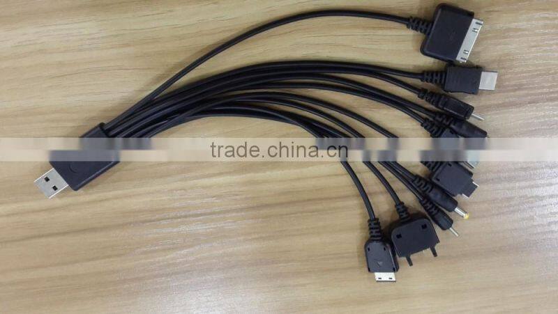 Customized 10 in 1 USB multifunction mobile charger cable