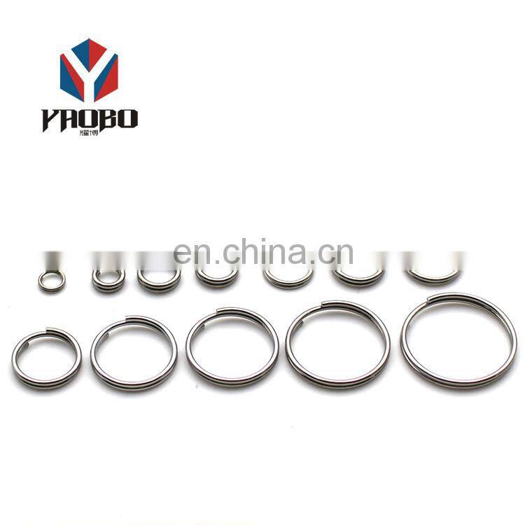 Quality Assuredc Size Metal Split Double Ring Keychain Logo Custom Ring For Bag