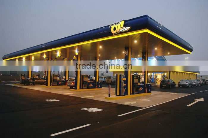 Prefab ball joint large span space frame gas station canopy