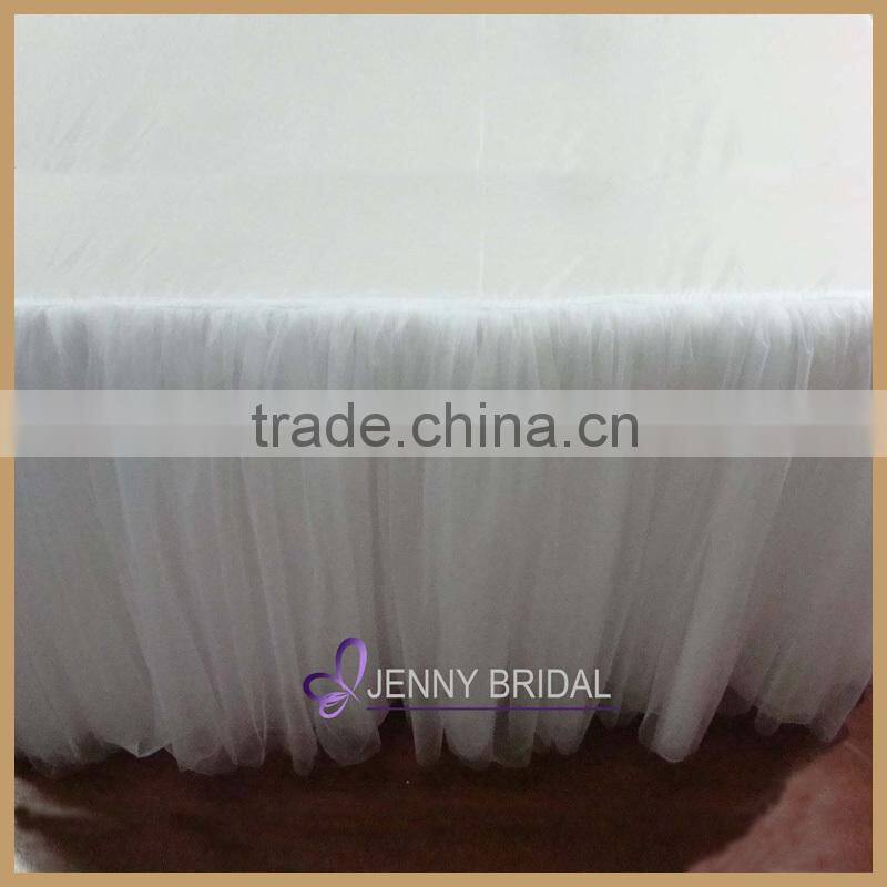TC091(5) elegant wedding party decorations white tulle table skirt