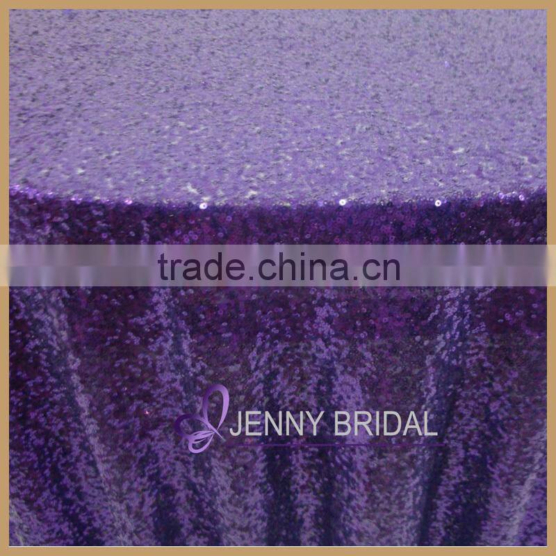 SQN64#12 jenny bridal purple sequin round table cloth