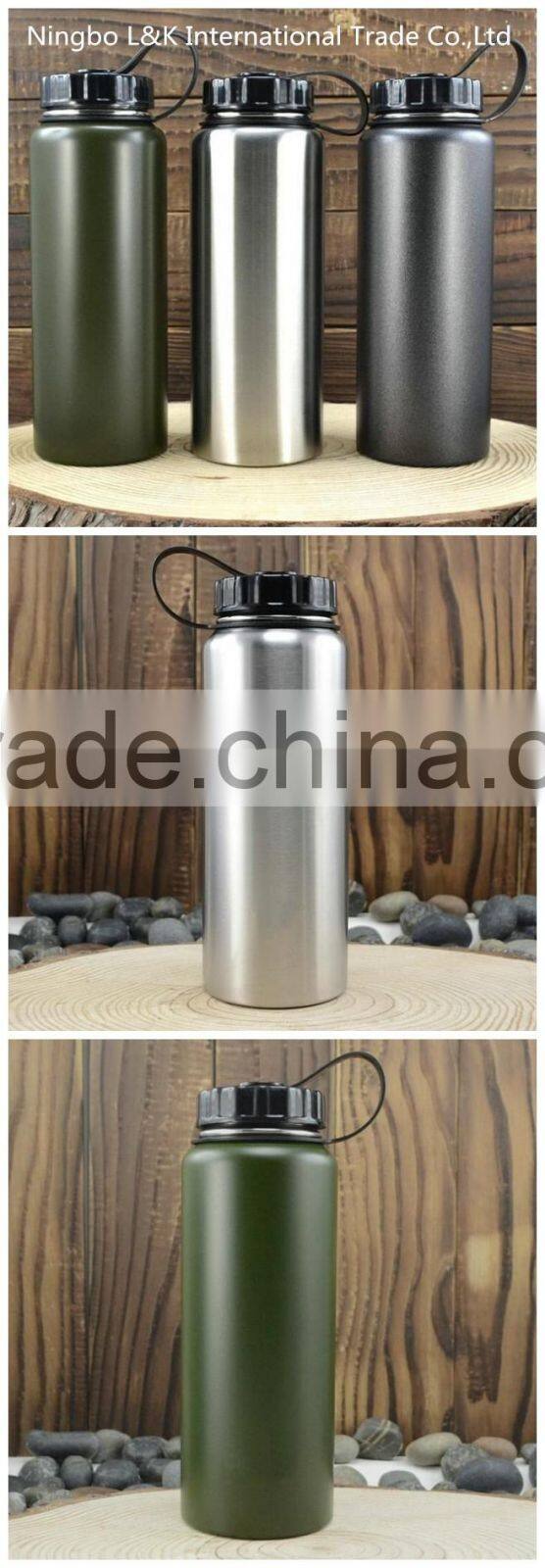 High quality wide mouth double wall stainless steel water bottle