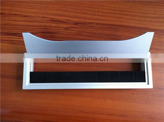 BW-T640A Office Furniture Wire Box For Table Top/Cable Management Cubby With Brush