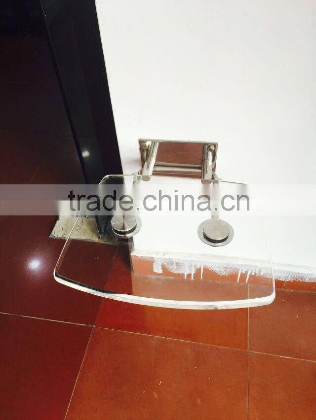shower chair foshan,acrylic seat pad with 304 s.s wall mounted bracket