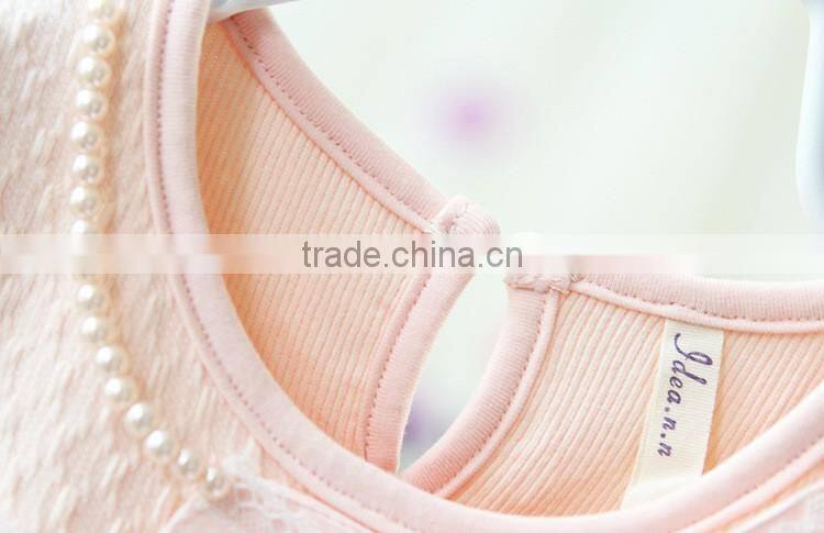 Hot Sale Baby Clothing Infant Baby Girl Lace Pearls Dress Kids Cake Princess Dress Toddlers Soft Cotton Dresses