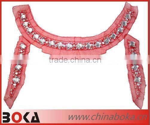 Fashion handmade beaded rhinestones collar neck design